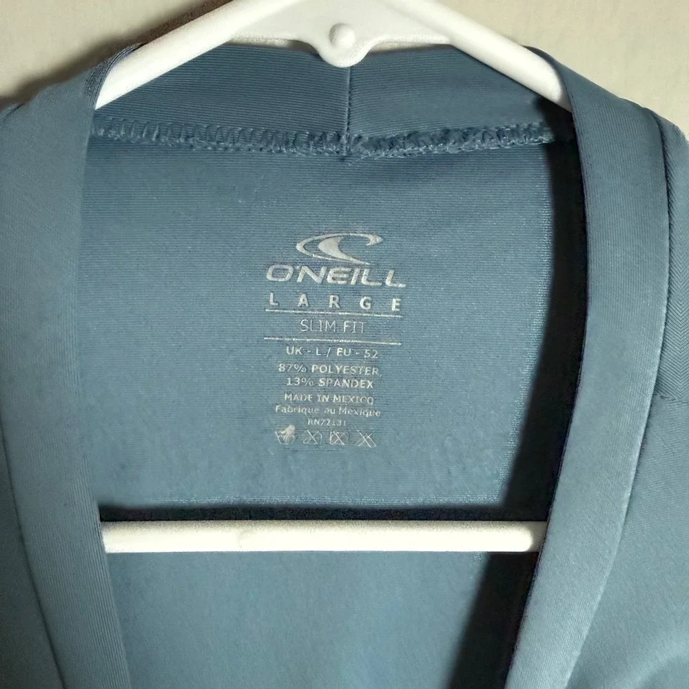 O'Neill Mens Slim Fit Rash Guard Short Sleeve Blue‎ UPF 50+ Swim Shirt Large